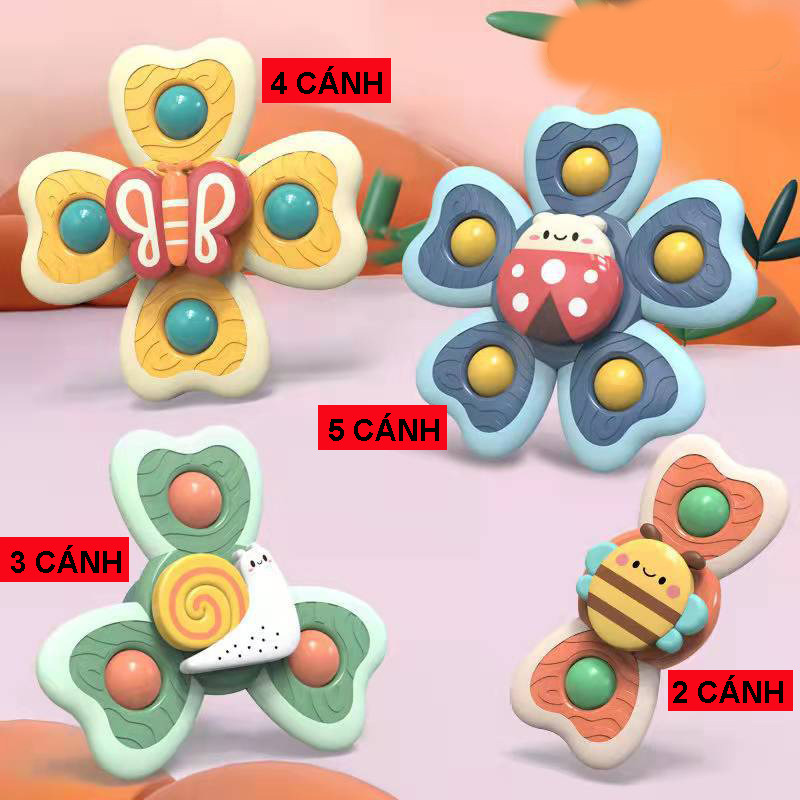 Set 3 đồ chơi con quay spinner hình côn trùng vui nhộn cho bé