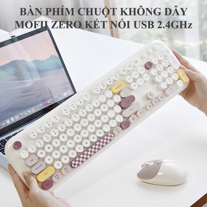 Bàn phím và chuột không dây MOFII ZERO nút tròn kết nối bằng chip USB 2.4GHz