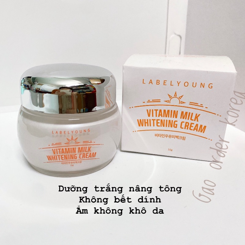 Kem dưỡng trắng da Vitamin Milk Whitening Cream của Label Young 50ml