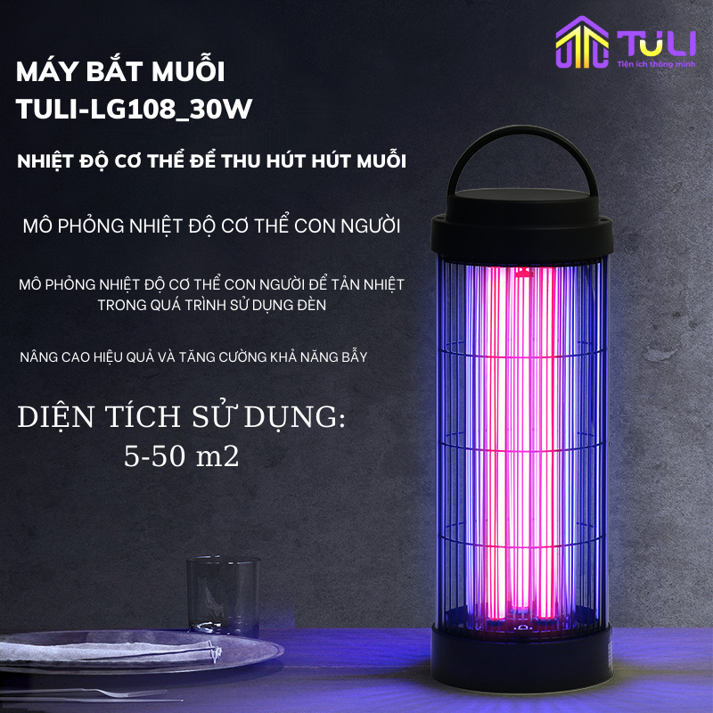 Đèn máy bắt thu hút diệt đuổi muỗi, côn trùng thông minh cao cấp TULI LG-360 trụ 30W/36W, An Toàn Hiệu Quả, BH 2 năm