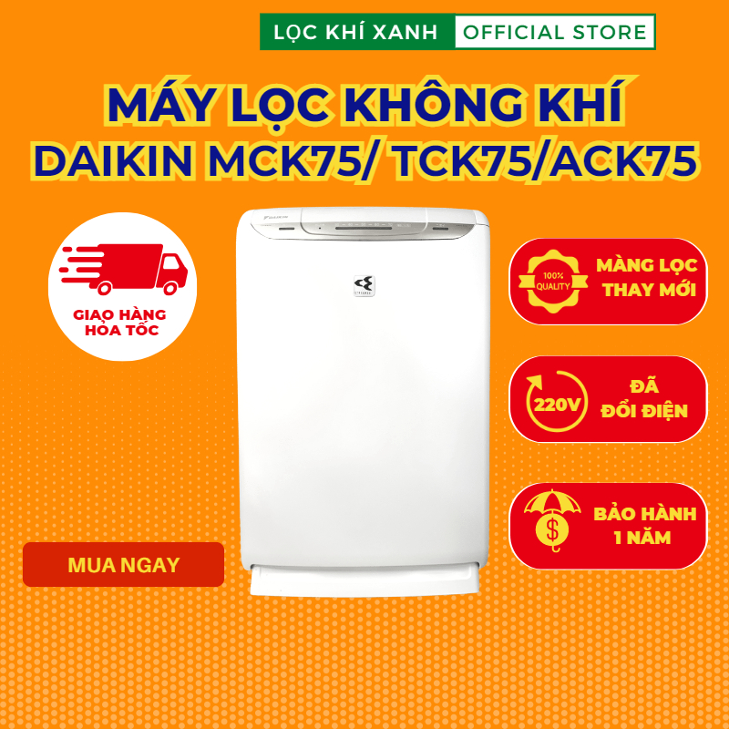Máy lọc không khí DAIKIN MCK75. Chuyên hút lông & khử mùi hôi chó mèo, bù ẩm, khử mùi phòng người già