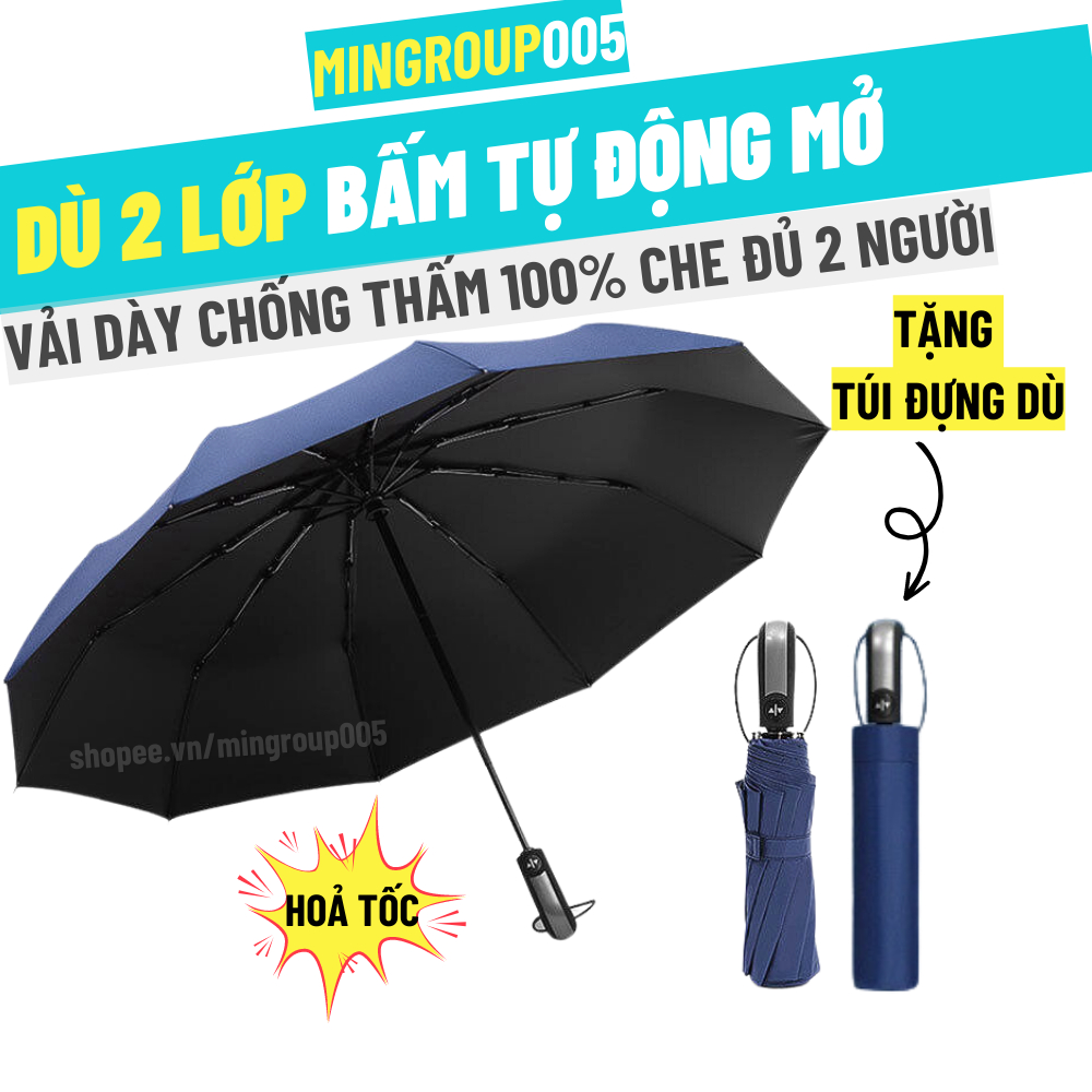???? Ô Dù 24 Nan 12 Nan Mở Tự Động Gấp Nhỏ Gọn Che Mưa Che Nắng Size Lớn Hàng Xuất Nhật Tay Cầm 2 Chiều Chống UV