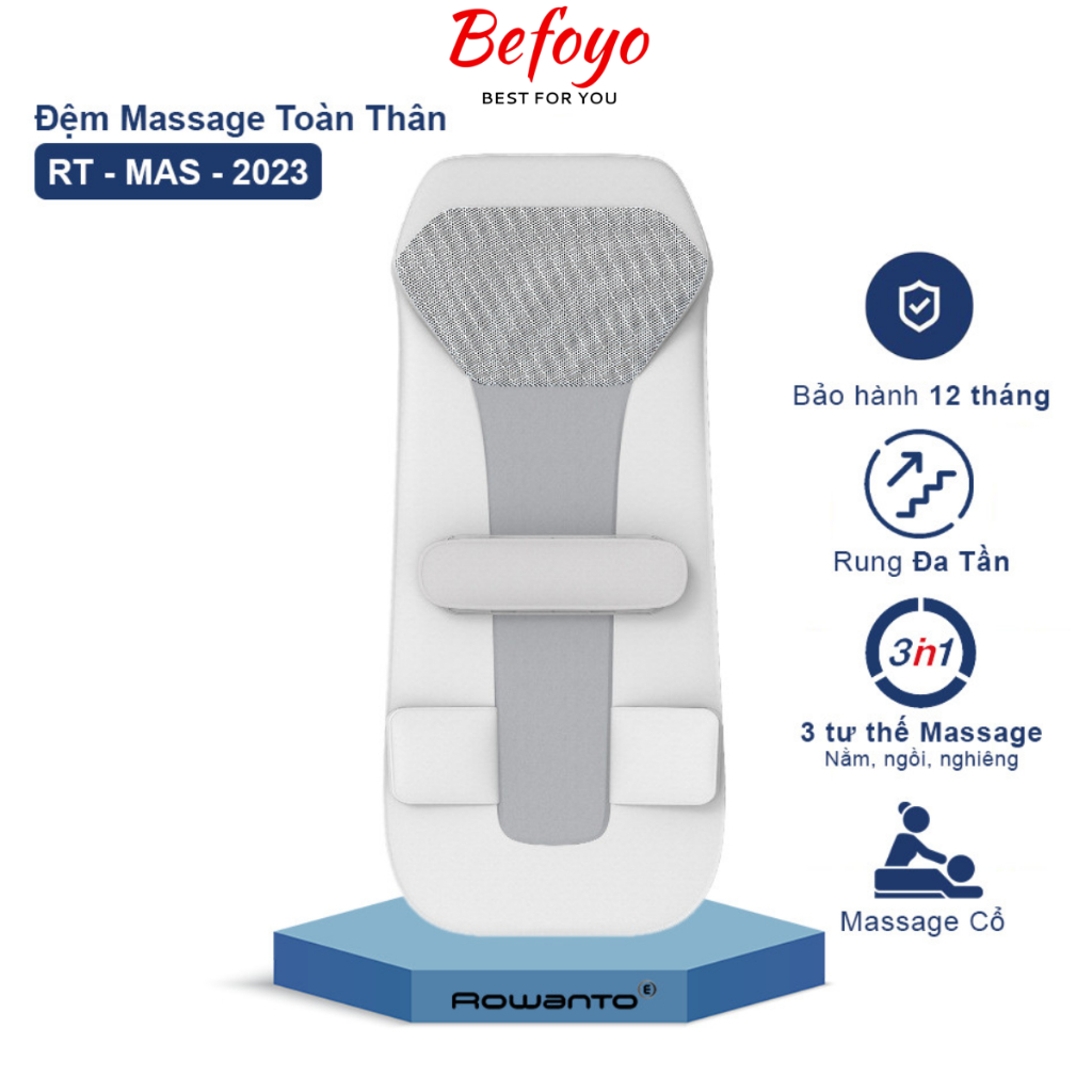 Đệm Hơi Massage Toàn Thân AMARO ROWANTO 2023 – Thảm mat xa xoa bóp kết hợp túi hơi - Bảo hành 3 năm - Befoyo