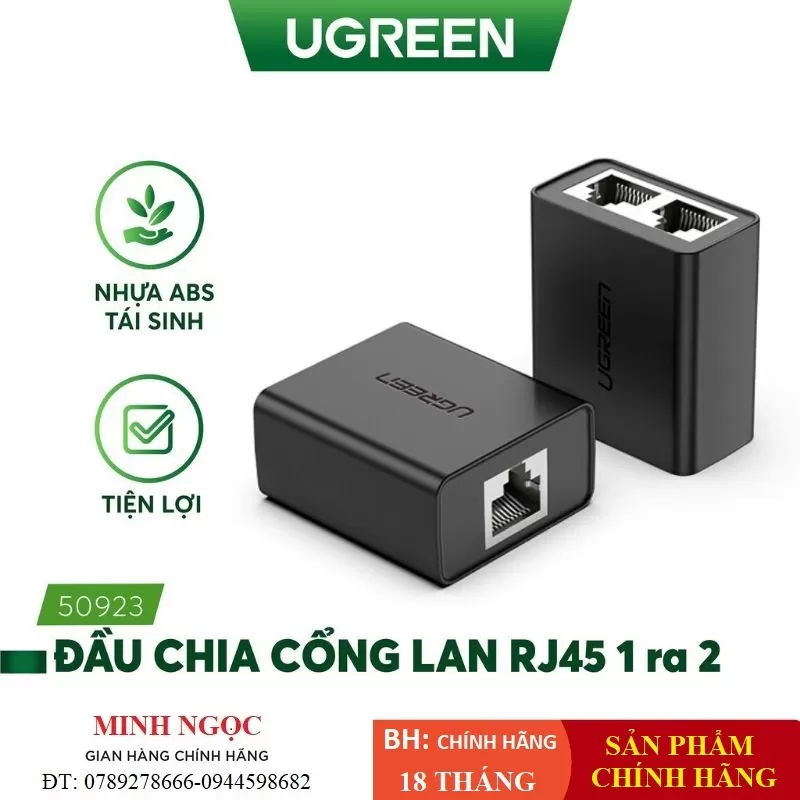 Đầu chia LAN RJ45 1 cổng ra 2 cổng Ugreen 50923 CM210 - Hàng Chính Hãng