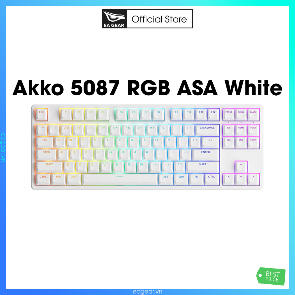 Bàn phím AKKO 5087 RGB ASA – White  - EA Gear