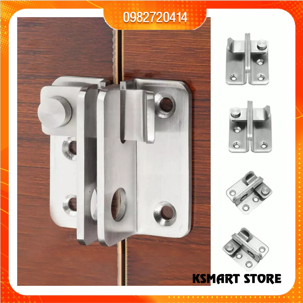 Chốt khóa cửa inox 304 full ốc vít, then cửa bằng vật liệu thép không gỉ chắc chắn và bền bỉ dày 3 mm