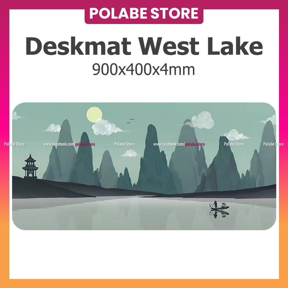 DESKMAT POL WEST LAKE lót chuột cỡ lớn lót bàn phím 900x400x4mm Deskpad bàn di chuột văn phòng - Polabe Store