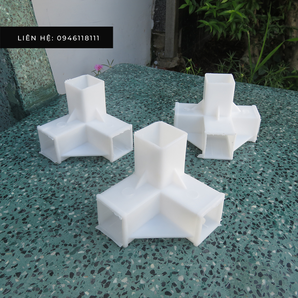 Chốt nhựa ABS màu trắng cho thanh gỗ 2x2cm tủ vải khung gỗ, kệ giày, kệ vi sóng, kệ sách, kệ tab, tủ lắp ghép,....