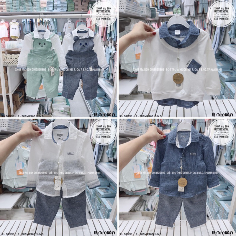 Set yếm, áo rời, quần rời HRNEE mềm mịn chính hãng
