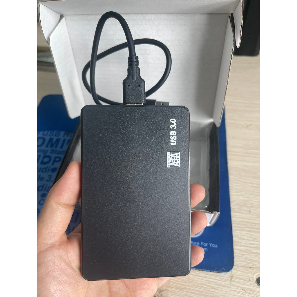 Ổ cứng di dộng HDD 160GB 250GB 320GB 500GB 750GB USB chuẩn 3.0 BOX ĐEN kèm dây cáp.