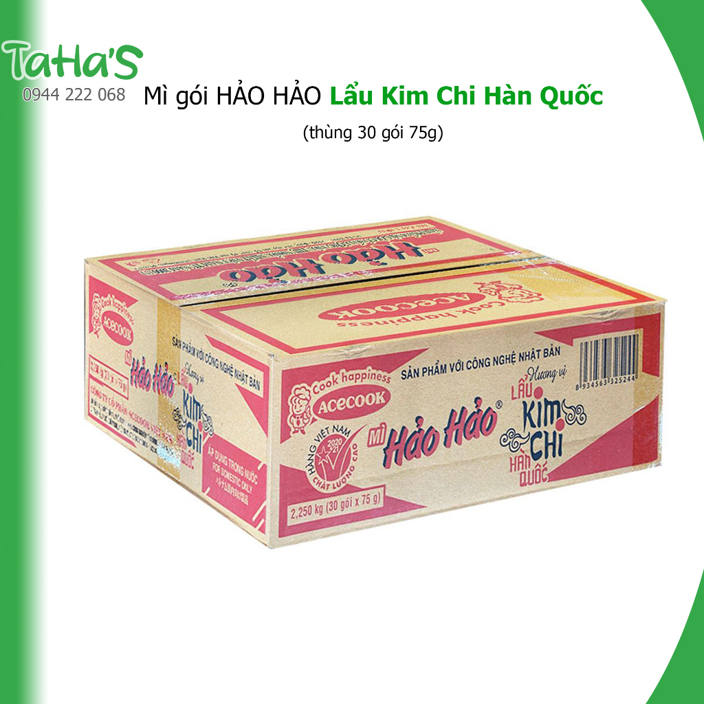 Thùng Mì Hảo Hảo Lẩu Kim Chi Hàn Quốc 30 gói 75g mang hương vị chua cay mới của kim chi đến các tín đồ mì gói