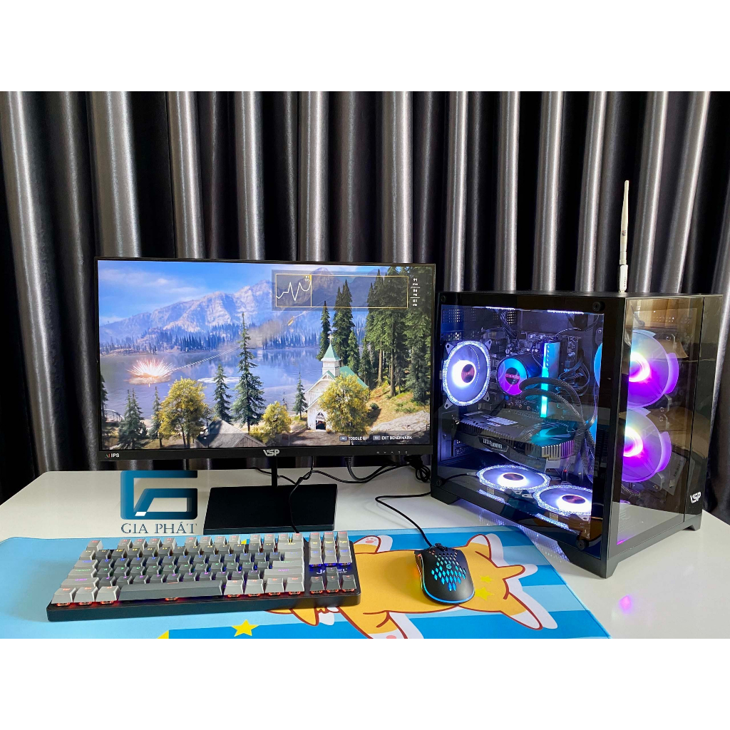 Bộ máy tính để bàn i7 chiến GTA5, GoW, Liên minh, đột kích tặng phím chuột cơ, lót chuột cute - Bao ngầu Free Fire