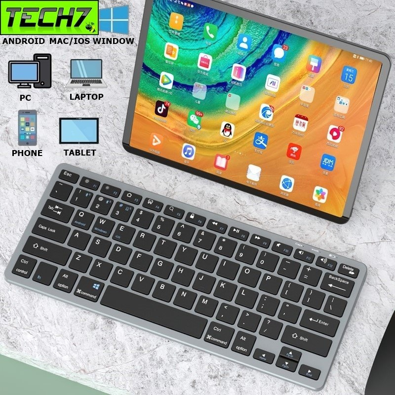 Bàn phím không dây mini W159 - pin sạc - đa kết nối bluetooth 5.0 + 3.0 + Usb wireless 2.4G