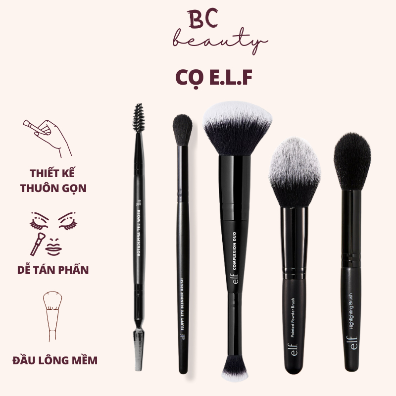 Cọ Trang Điểm e.l.f | Cọ Tán Kem Nền & Che Khuyết Điểm, Màu Mắt, Phấn Phủ, Bắt Sáng Nhập Khẩu Chính Hãng USA 100%