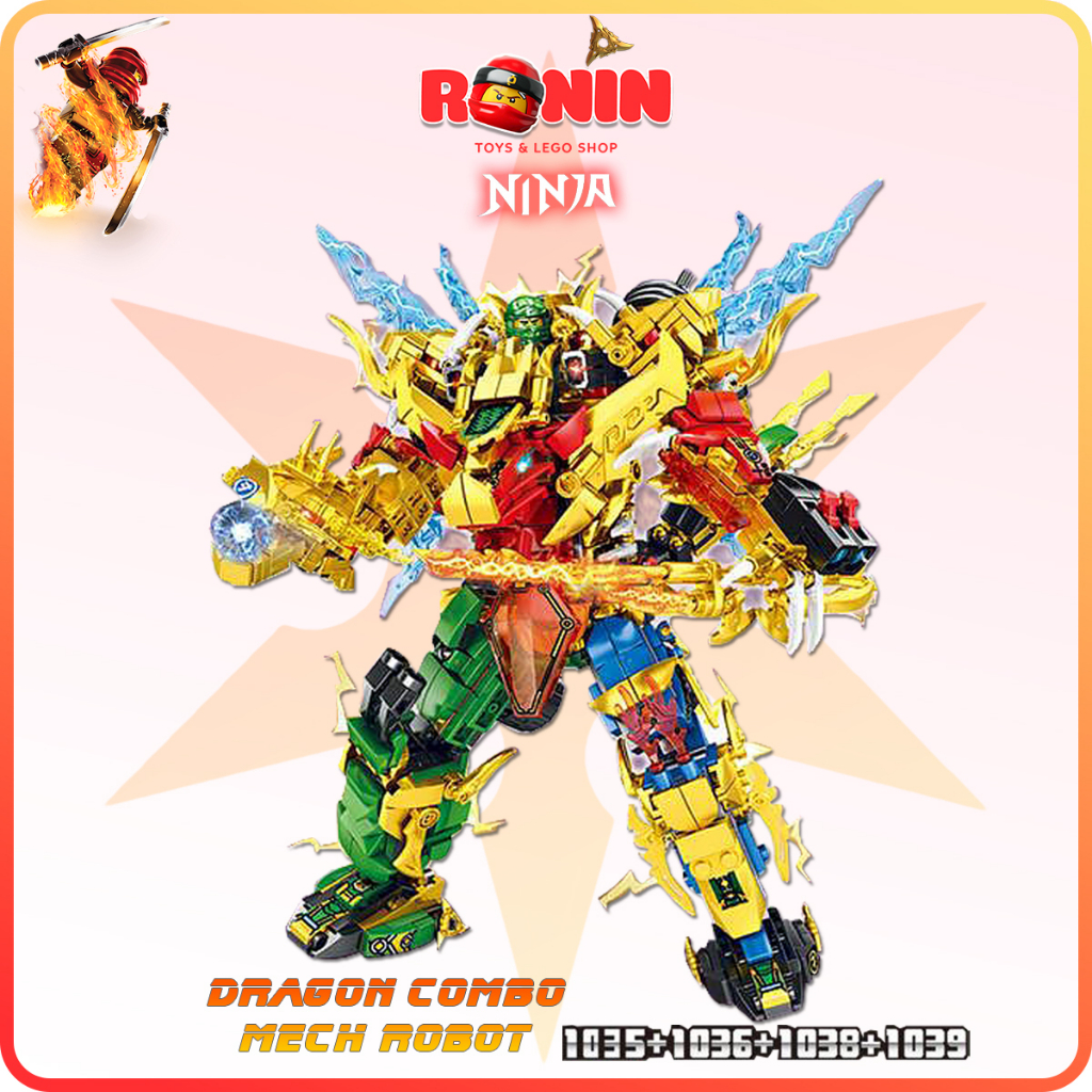 Bộ Đồ Chơi Lắp Ráp Ninjago : Robot Ninjago Combo MECH  - Jay Golden Dragon Motorbike