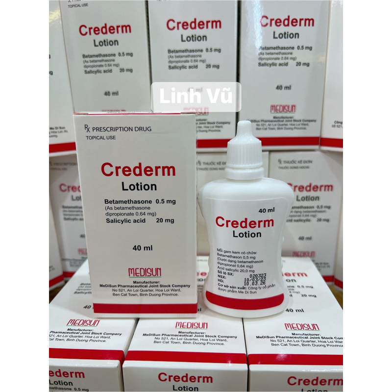 Combo 2 chai Kem bôi ngoài da Crederm lotion 40ml cùng công thức Beprosalic lotion - Chàm & vẩy nến.