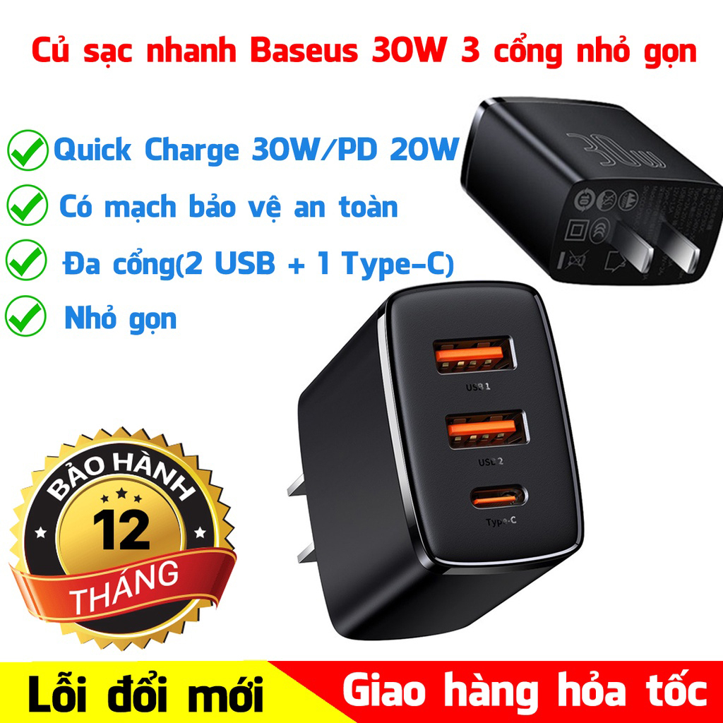 Củ sạc nhanh 30W - Sạc nhanh 30W PD USB Type C cho 14 Pro Max 13 Promax 12 ProMax Samsung Xiaomi