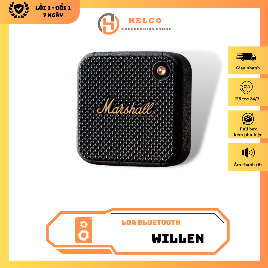 Loa Bluetooth Marshall Willen bass mạnh, âm thanh rõ nét, full box nguyên seal