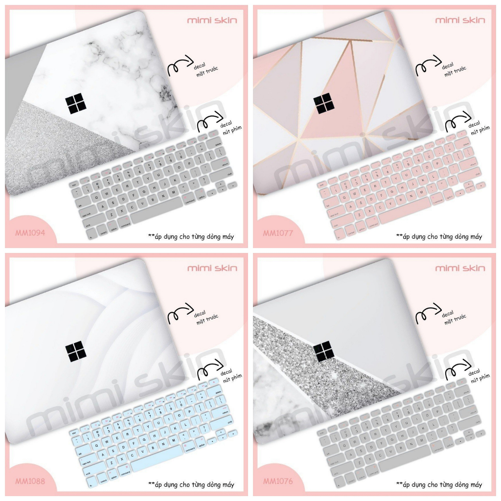 Skin laptop Vân đá cắt sẵn, chỉ việc tháo dán dành cho asus, hp, dell, acer, lenovo hiệu MIMISKIN