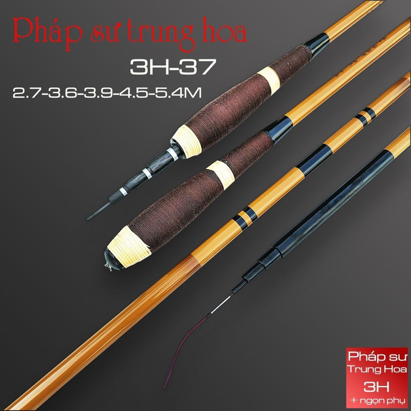 Cần cau tay 3H Pháp sư trung hoa, câu cá nước ngọt rô diếc, cá chép