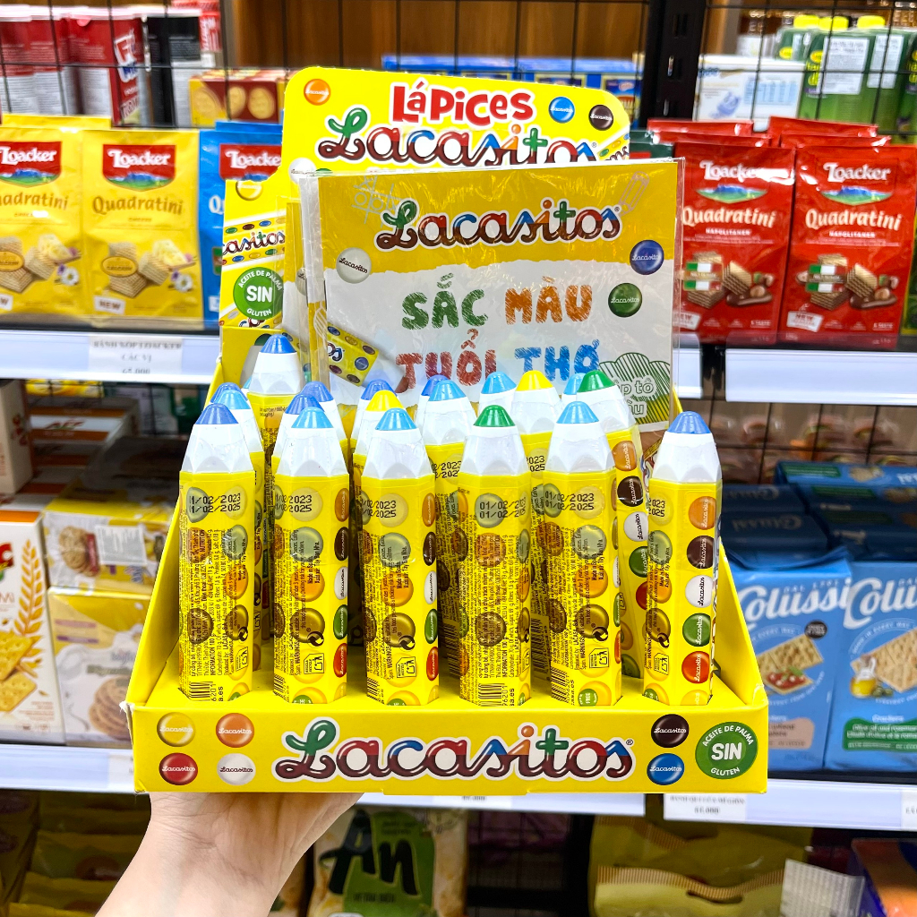 Socola bút chì màu Lacasitos Tây Ban Nha 20g tặng kèm sổ tô màu