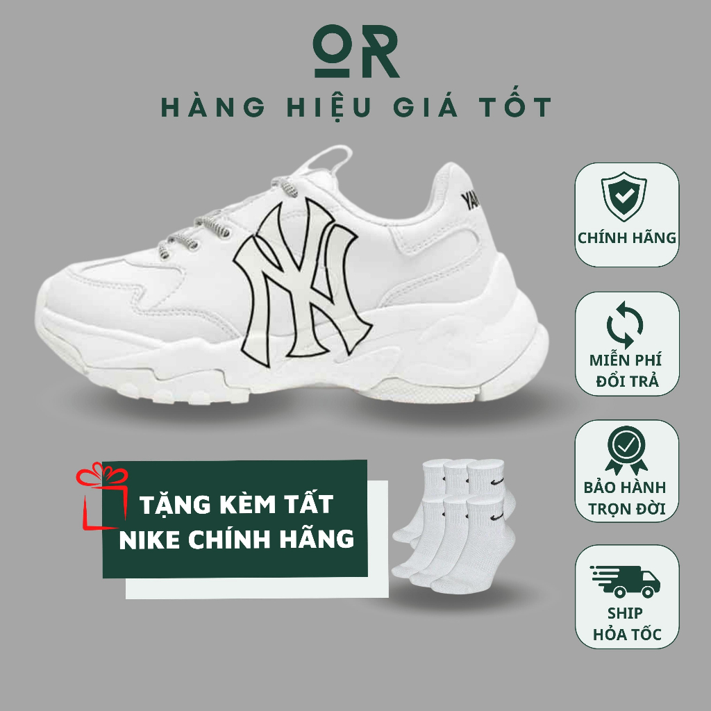 Giày MLB Chunky Bigball NY trắng chính hãng, Chunky Yakees Ivory thể thao nam nữ unisex - Only Real Sneaker