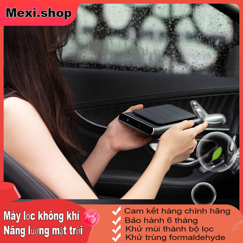 Máy lọc không khí ô tô ,Máy lọc không khí di động sạc bằng năng lượng mặt trời loại bỏ bụi mịn và mùi hôi khó chịu