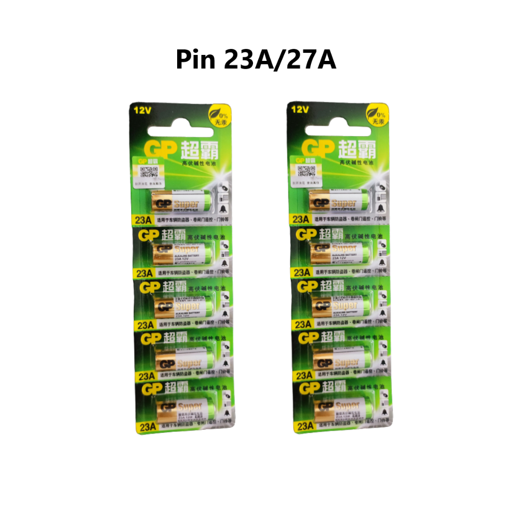 Pin 23A 27A 12V Pin GP Điện Áp Cao Cho Chìa Khóa Điện, Điều Khiển Cửa Cuốn, Chuông Cửa, Báo Động