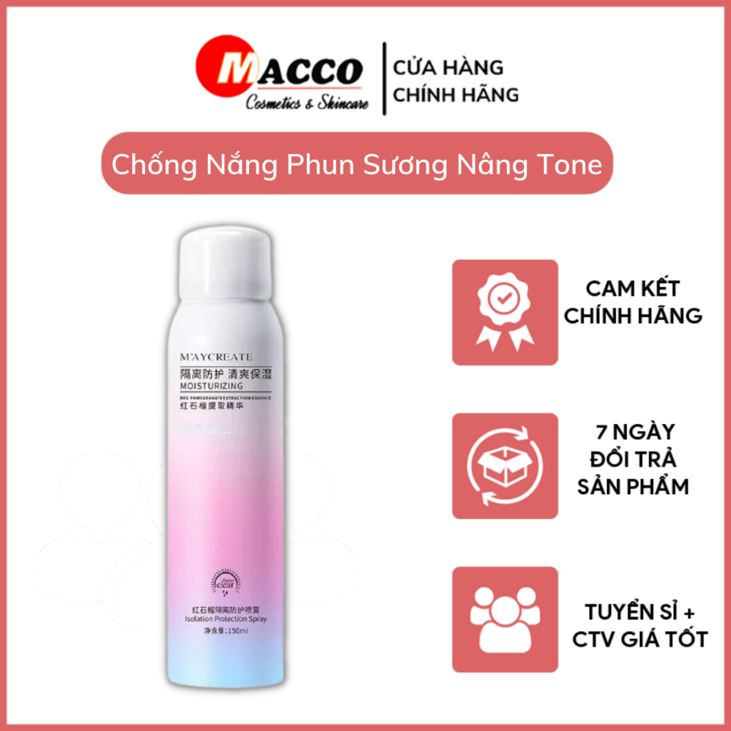 Xịt chống nắng phun sương cao cấp Maycreate SPF 30