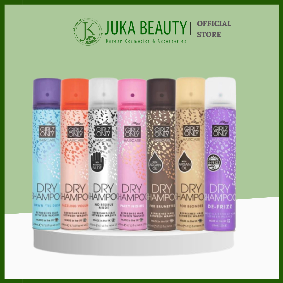Dầu Gội Khô Girlz Only Dazzling Volume/ Party Night/ Dawn Til Dusk/ No Residue Nude/ De Frizz/ For Blondes 200ml