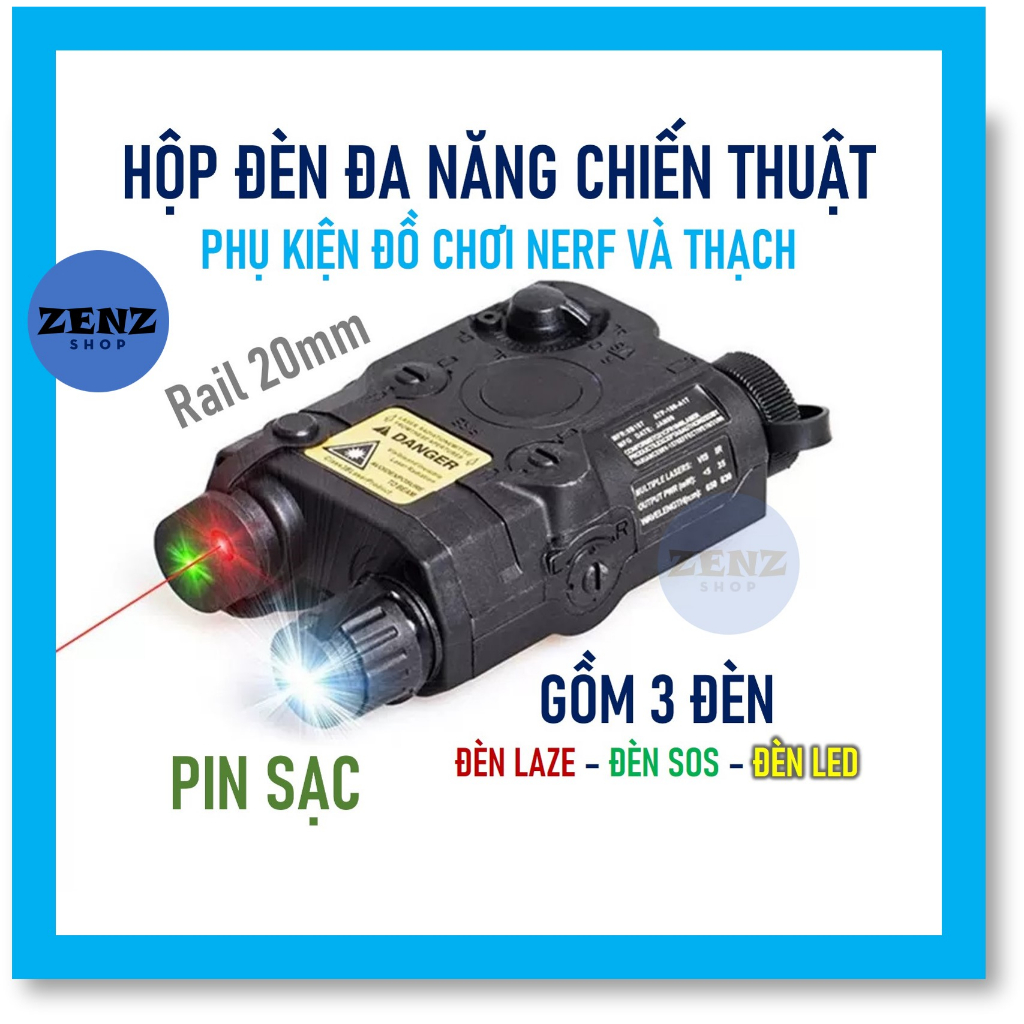 Phụ Kiện Hộp Đèn Đa Năng Có Laze và Đèn Dùng Pin Sạc - ZenZ Shop