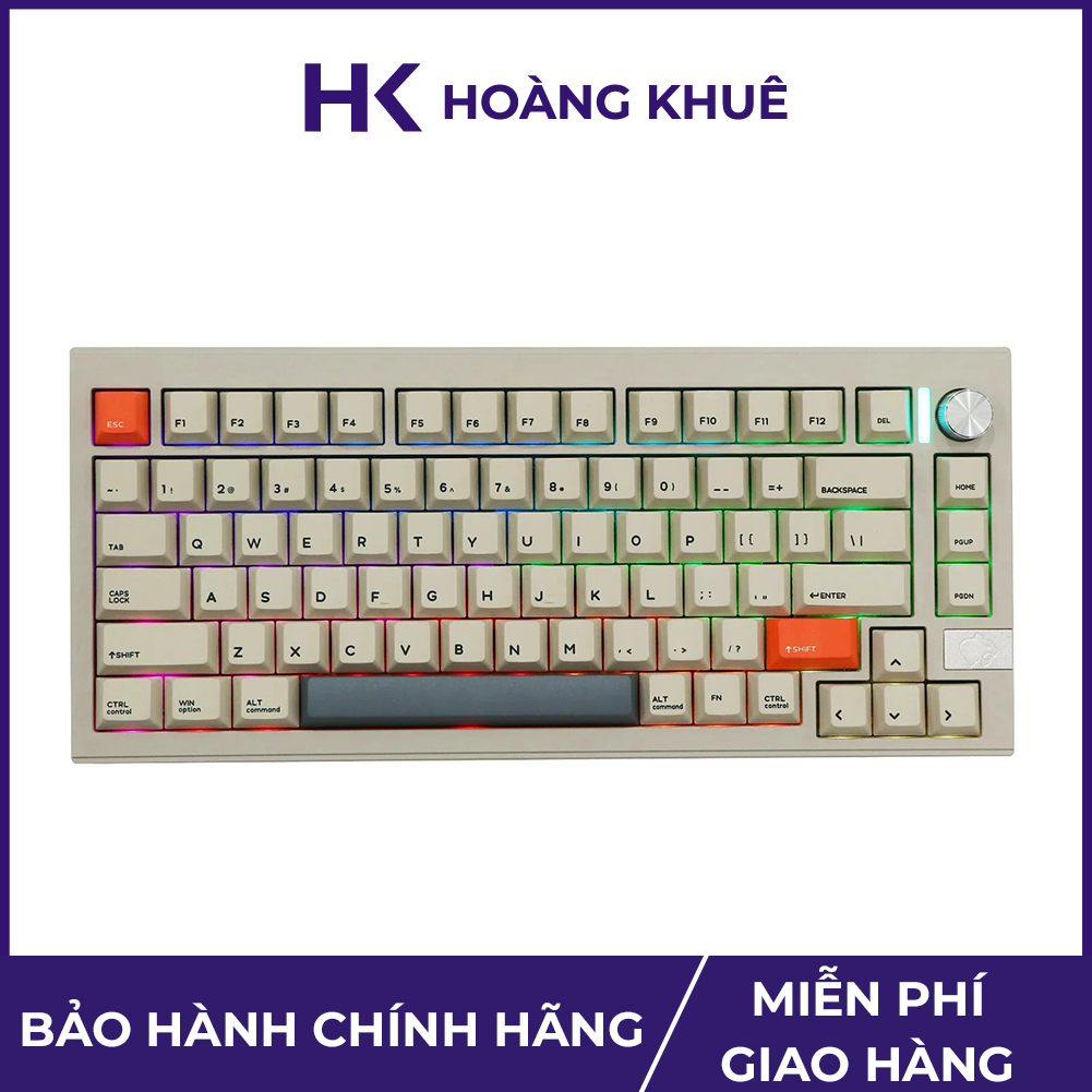 Bàn phím cơ Cidoo V75 Pro Triple Mode Mạch xuôi 5 Pin Cấu trúc Gasket Keymap phần mềm VIA Switch Cidoo Matt Grey