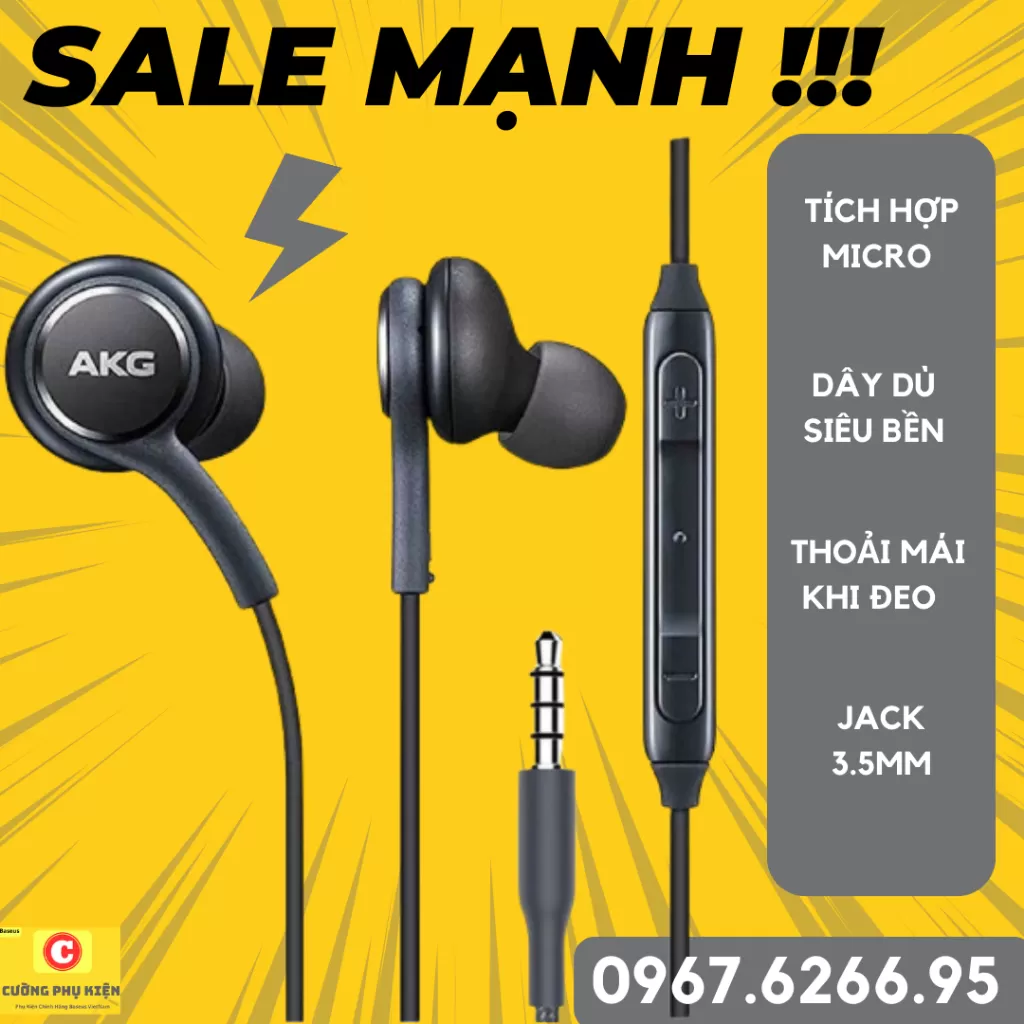 Tai Nghe AKG SamSung Cao Cấp Chân 3.5,Chân Type C S8 S9 S10 S20 S21 S22 Note 8 Note 9 Note 10 Note 20 Có Dây
