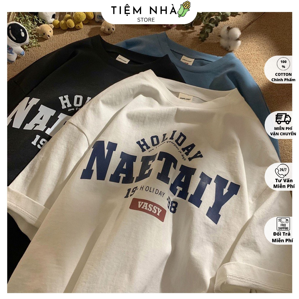 Áo Thun Form Rộng 3158 Cotton Khô Nam Nữ Unisex In Chữ NAETAIY