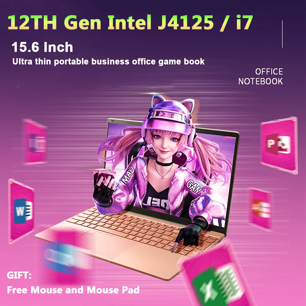 Laptop gaming mới 15.6inch J4125/i7 RAM 8GB 256GB SSD Windows 10 and MS Office bảo hành 2 năm laptop giá rẻ cho học sinh