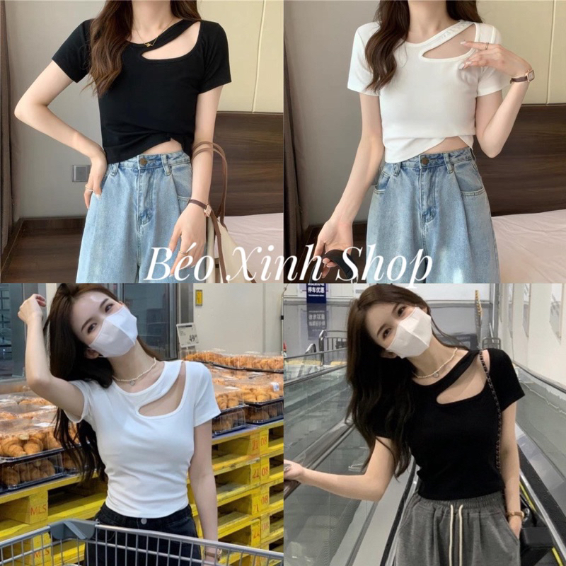 Thời Trang Bigsize Áo Kiểu Vải Thun Bo Gân 50 - 100Kg Dễ Thương