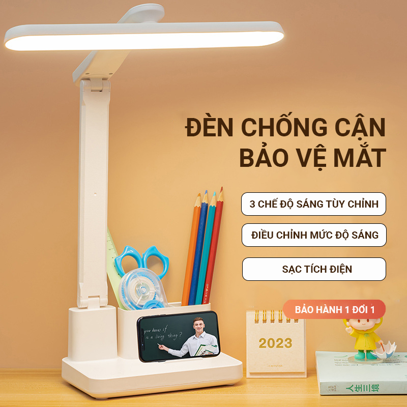Đèn Chống Cận Thông Minh, Đèn Bàn Học Chống Mỏi Mắt, Đèn Cảm Ứng Có 3 Chế Độ Ánh Sáng-K1874