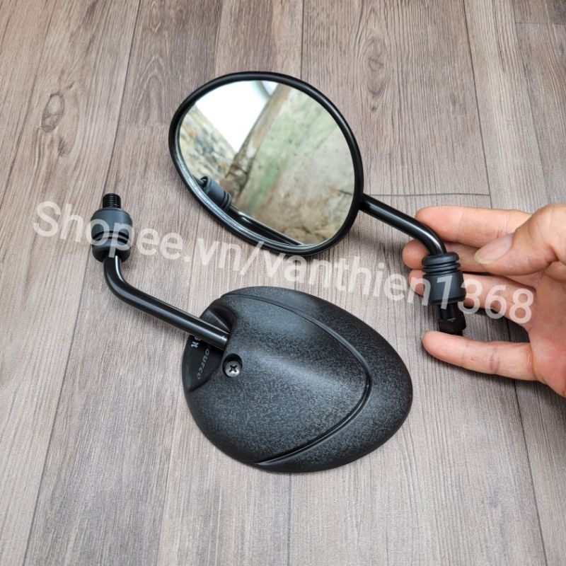 Kính Chiếu Hậu Xe Máy Oval Chân Ngắn 10li Răng Xuôi