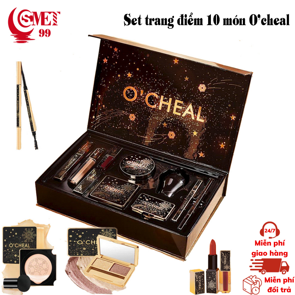 Set trang điểm đầy đủ 10 món O'cheal makeup cá nhân chuyên nghiệp