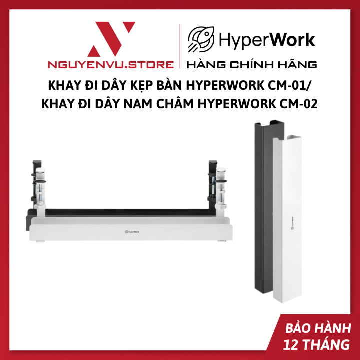 Khay đi dây kẹp bàn HyperWork CM-01  / Khay đi dây nam châm HyperWork CM-02  - Hàng Chính Hãng