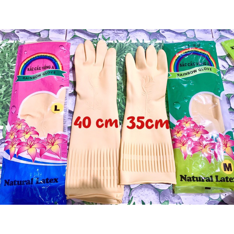 COMBO 10 ĐÔI GĂNG TAY CAO SU LOẠI DÀI HÀNG SỊN.GANG TAY BẢO HỘ LAO ĐỘNG