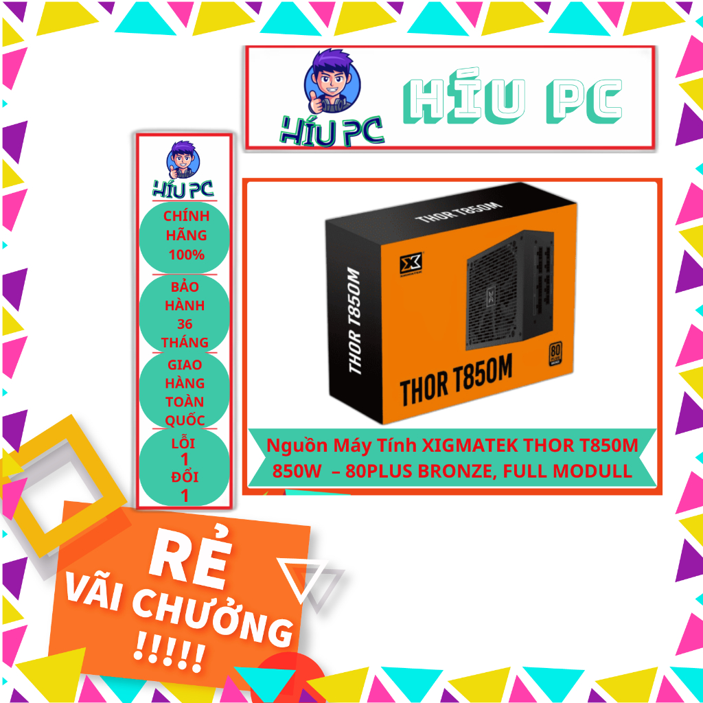 Nguồn Máy Tính XIGMATEK THOR T850M 850W  – 80PLUS BRONZE, FULL MODULAR