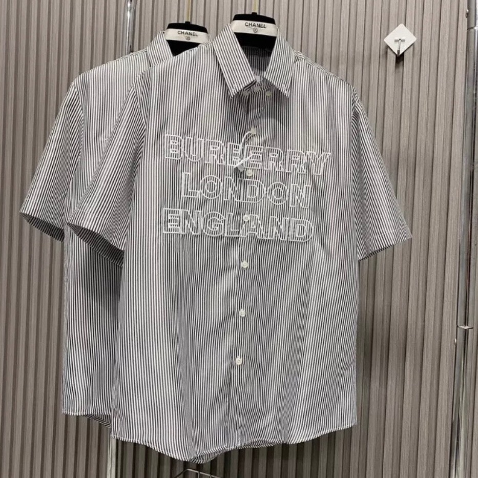 Áo Sơ Mi Burberry London Kẻ Xám Dài Tay Chất Cotton Lụa Cao Cấp , Áo Khoác Nam Nữ Thoáng Mát