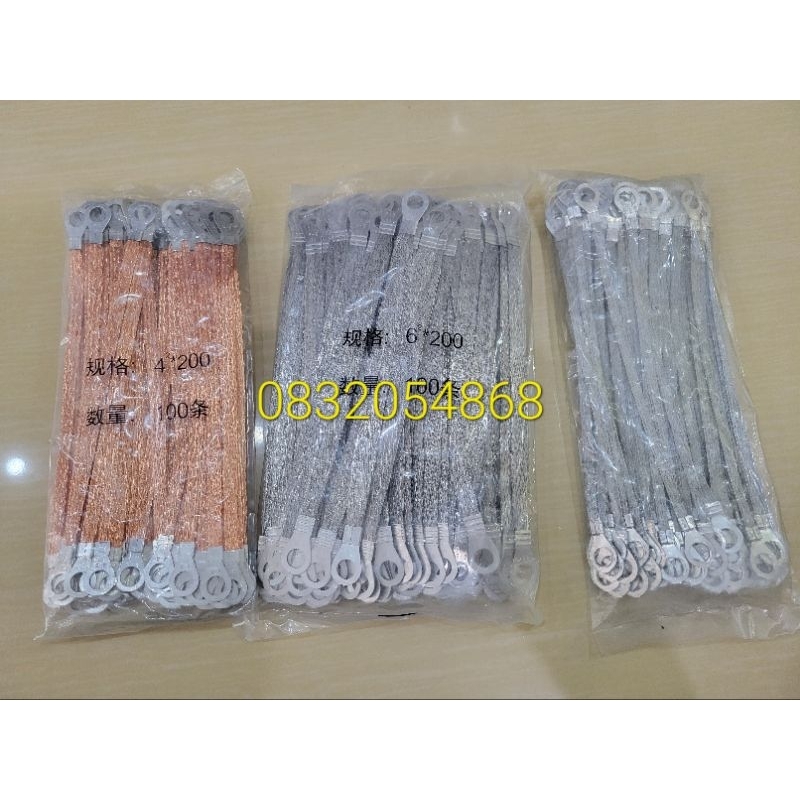 Dây đồng bện tiếp địa bấm cốt 2 đầu, Tiết diện 2.5mm2, 4mm2, 6mm2