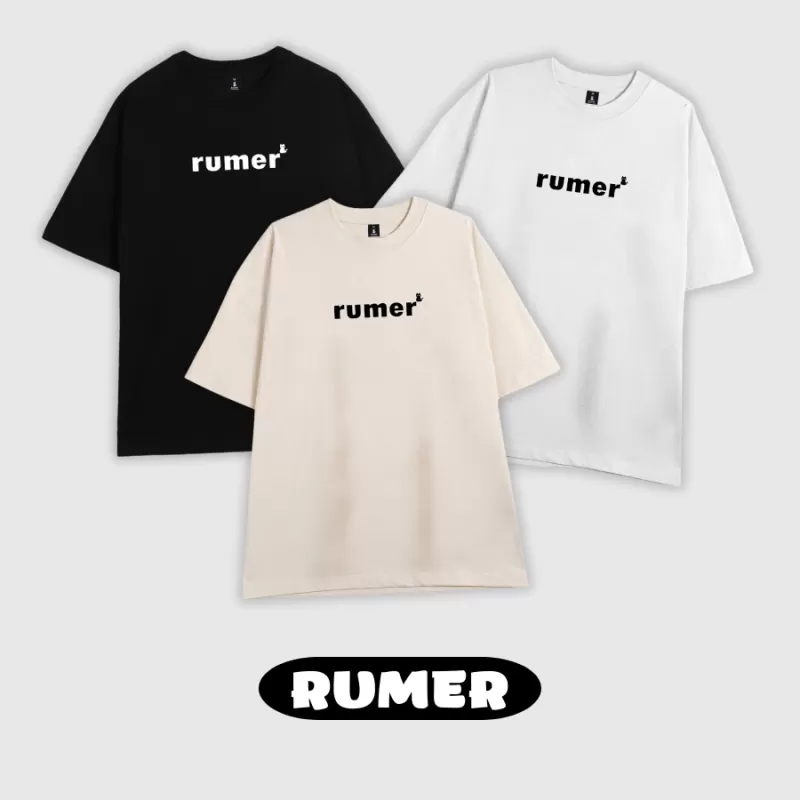 Áo thun unisex RUMER BASIC oversize tay lỡ form rộng dành cho nam nữ