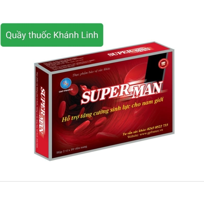 Super Man  - Hỗ trợ tăng cường sinh lý cho nam giới, bổ thận tráng dương, đau lưng mỏi gối.