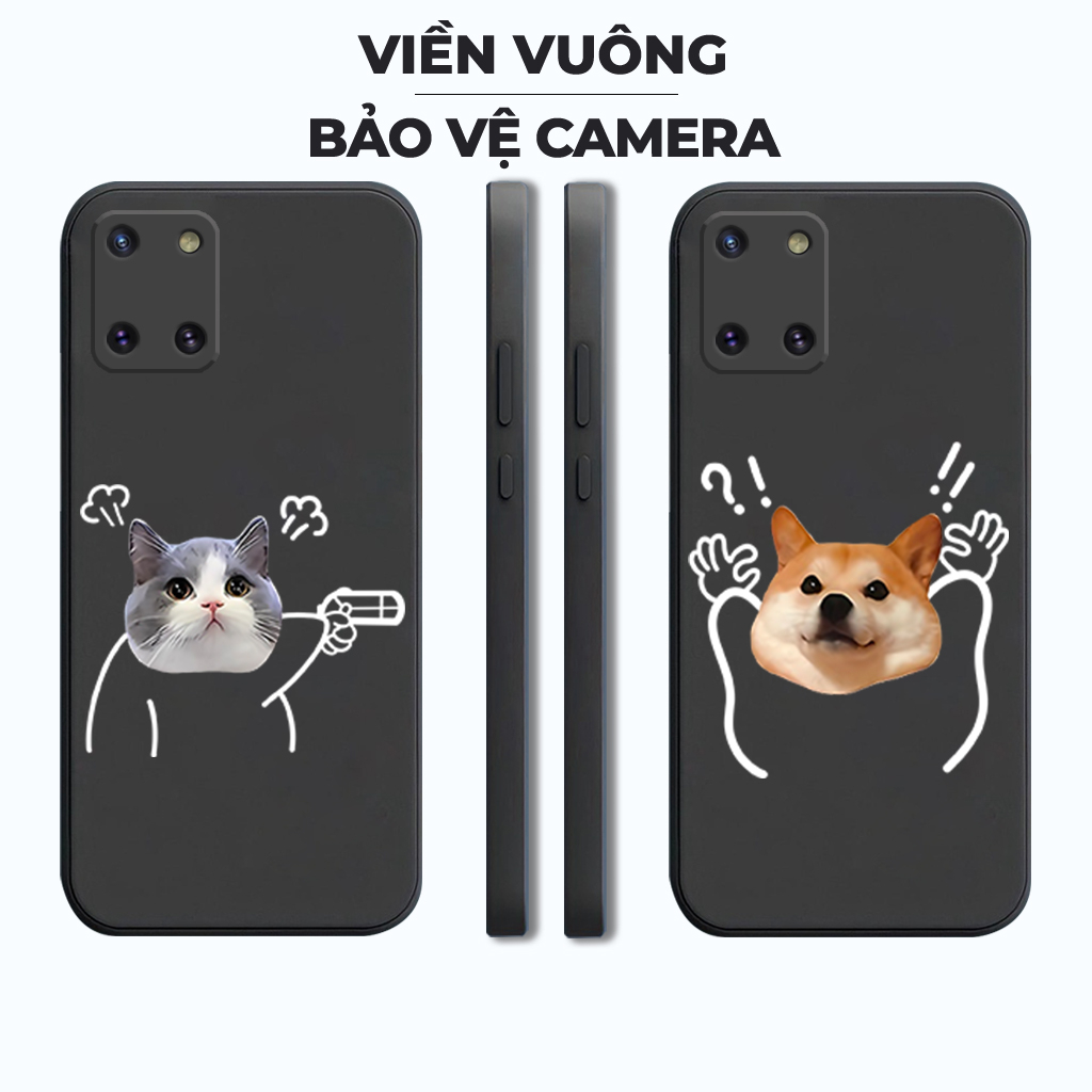 Ốp lưng Samsung Note 10, Note 10 Lite, Note 10 Plus, Note 10+ silicon mềm bảo vệ camera hình cặp đôi dễ thương, mèo chó