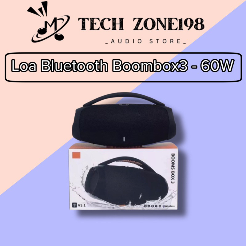 Loa bluetooth Boombox 3 Không Dây Công Suất 60W Âm Hay - Bass Căng - Nghe Cực Đã