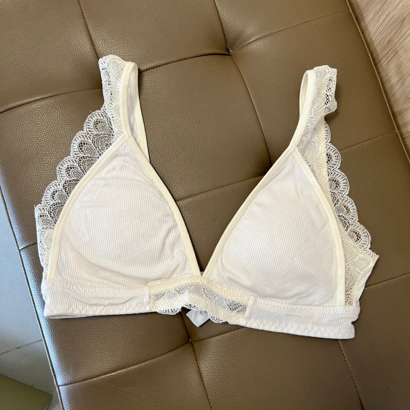 ?HOT DEAL? Áo bra thun cotton phối ren xuất xịn Sophie B mù trắng kem size M/34B/75B like new