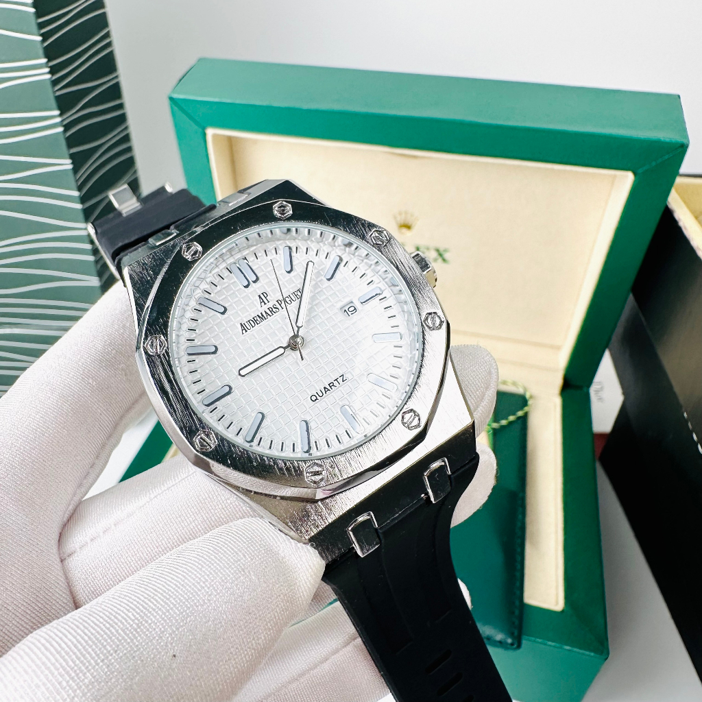 Đồng hồ nam abaume piguet dây cao su size 40mm khung vỏ thép cao cấp, bảo hành 12 tháng